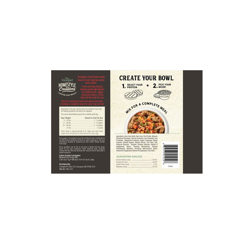 Freshpet Homestyle Creations Beef Recipe Patties Refrigerated Wet Dog Food - 1lb