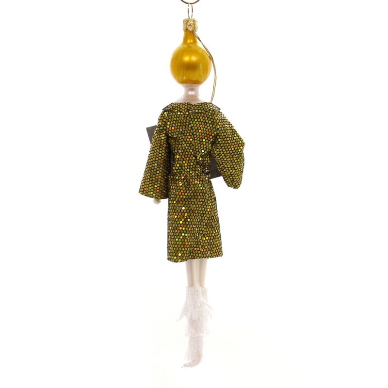 Italian Ornaments 7.0" Lady In Gold Dress Long Sleeves Ornament Mid Year 2018 Italian  -  Tree Ornaments