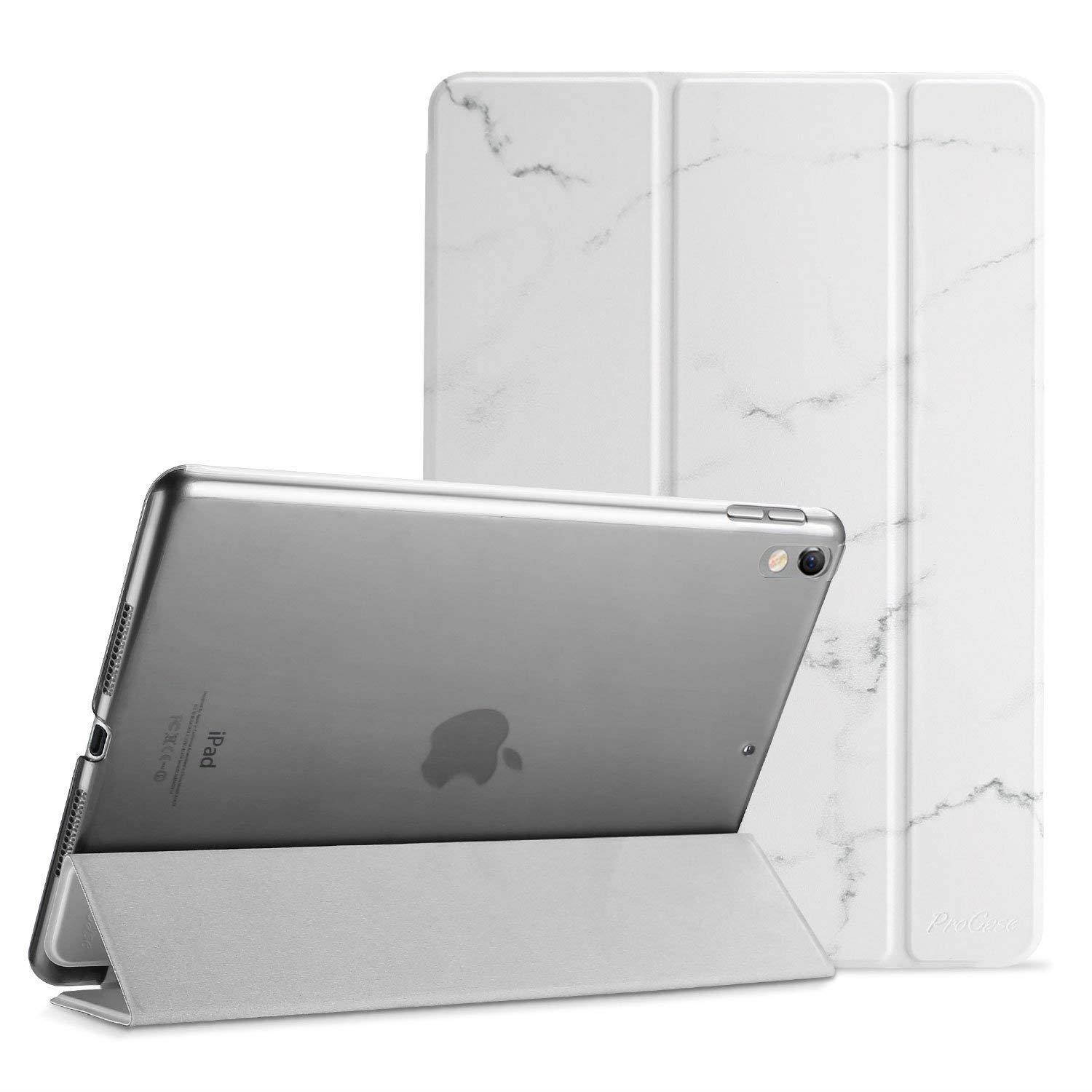 ProCase iPad Pro 10.5 Case 2017, Ultra Slim Lightweight Stand Smart Case Shell with Translucent Frosted Back Cover for All-New Apple iPad Pro 10.5 Inch &ndash;White Marble