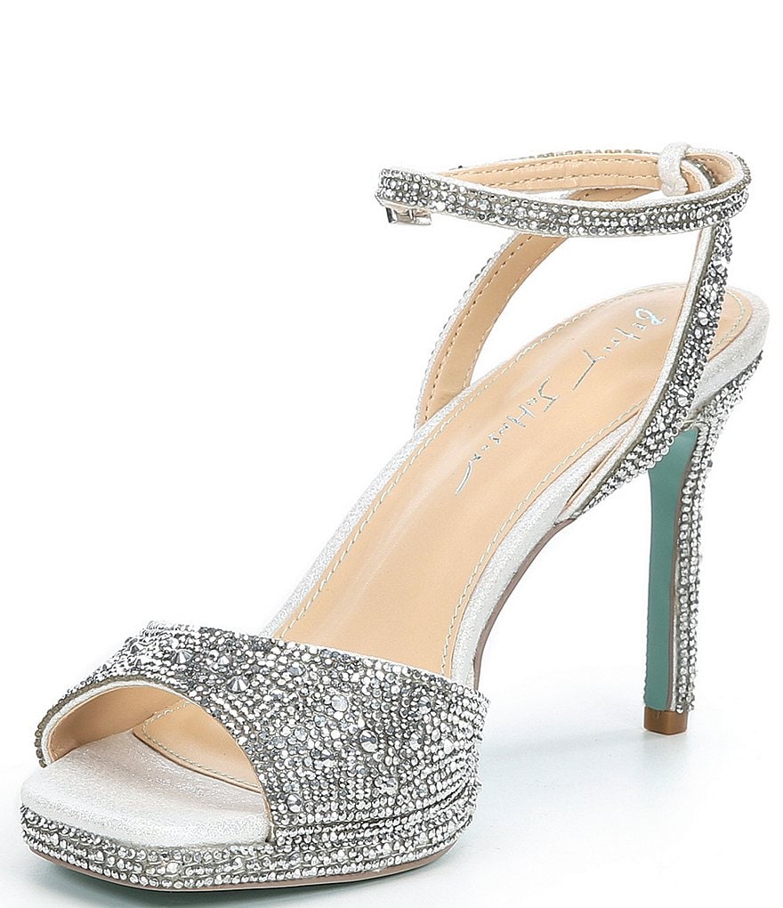 Blue by Betsey Johnson Suni Rhinestone Ankle Strap Dress Sandals