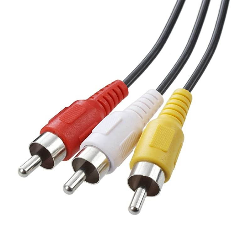 RCA Audio Video AV Composite Red White Yellow Stereo Cable Cord Wire for TV to DVD VCR AV Stereo Receiver Game Console System