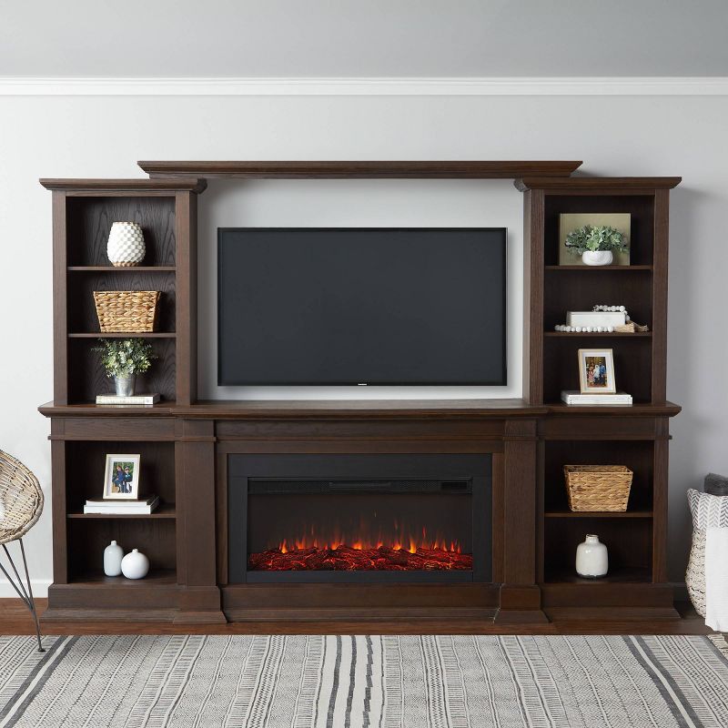 Real Flame Monte Vista Electric Media Fireplace Chestnut Oak