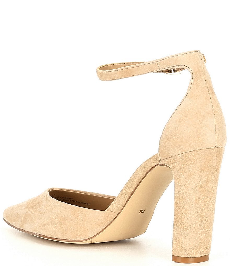 Gibson & Latimer Penny Suede Block Heel Pumps