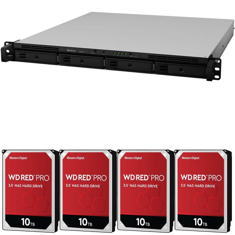 Synology RS820+ 4-Bay RackStation NAS with  48TB (4x12TB) of Western Digital RED PRO NAS Drives Fully Assembled and Tested By CustomTechSales