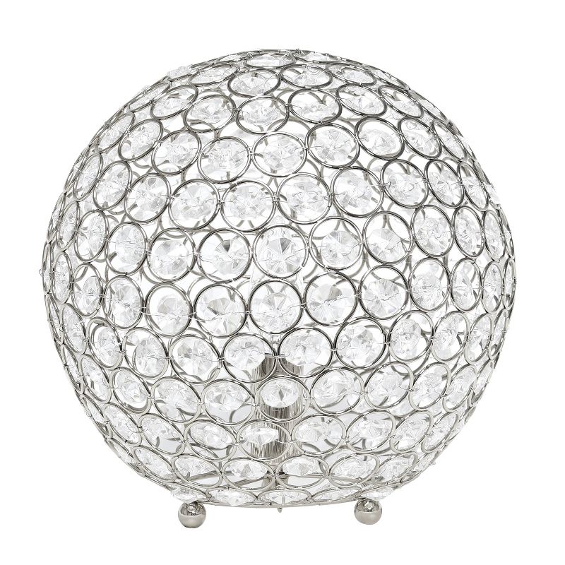 10" Elipse Crystal Ball Sequin Table Lamp Chrome - Elegant Designs