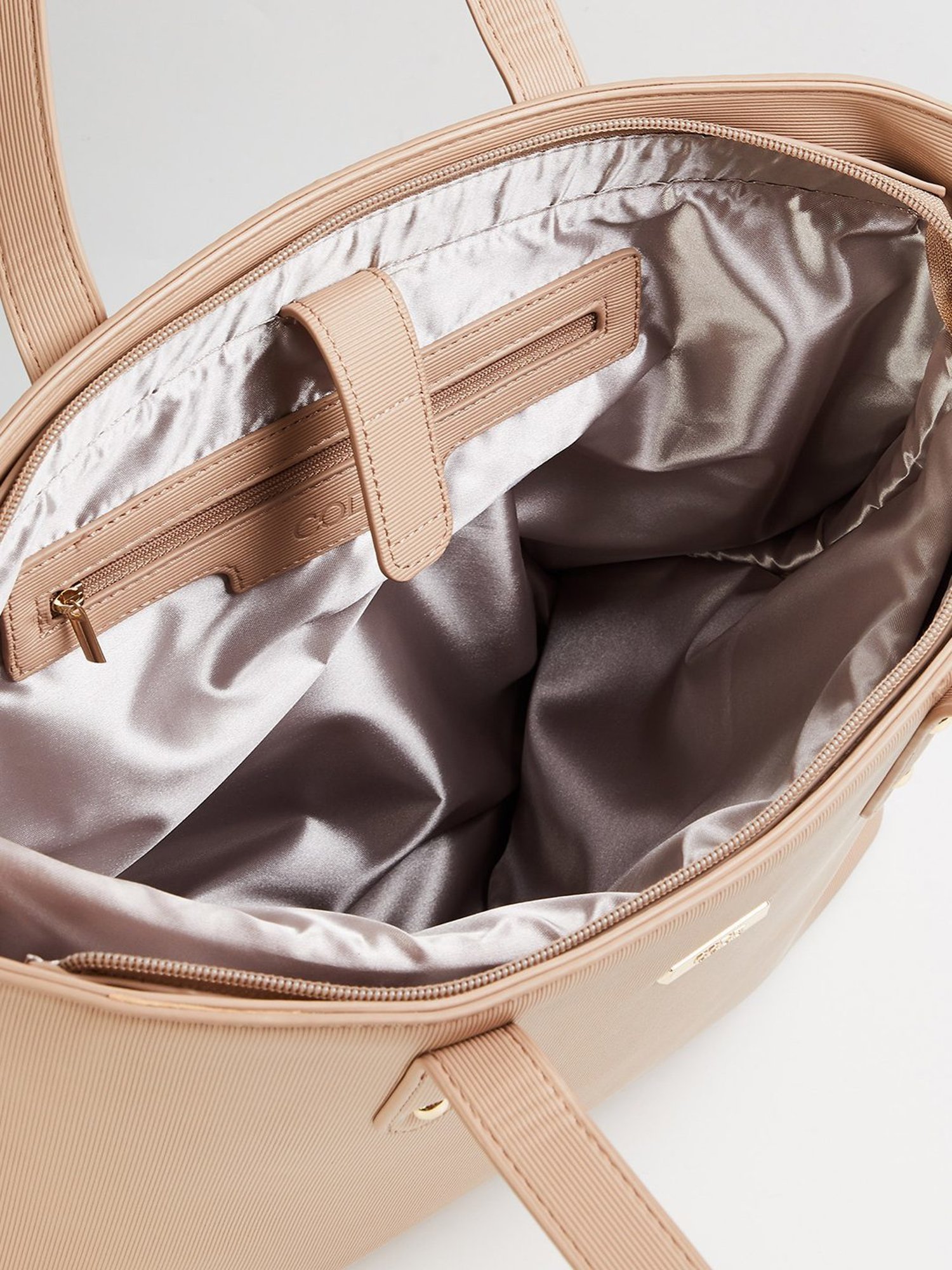 Code by Lifestyle Beige Textured Tote Bag