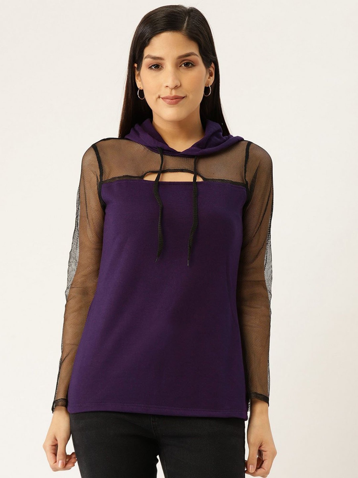 Belle Fille Purple Full Sleeves Sweatshirt