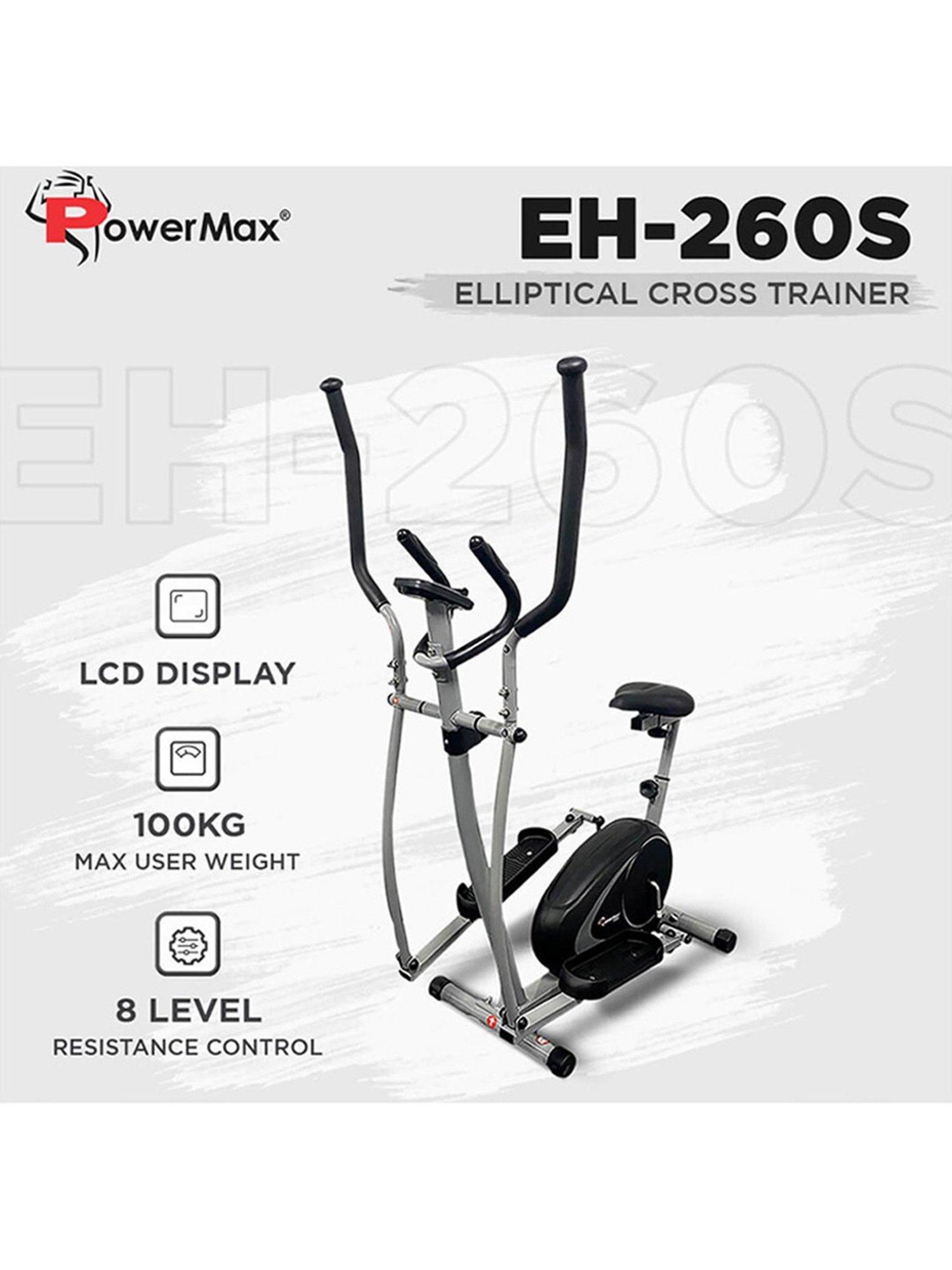 PowerMax Fitness EH-260S Elliptical Trainer (Black)