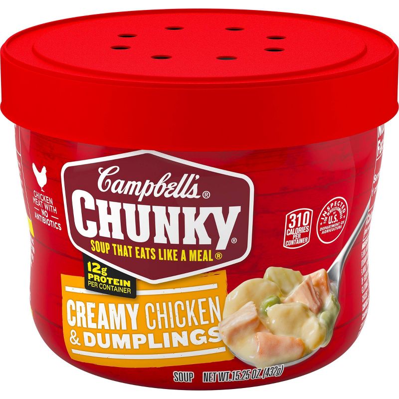 Campbell's Chunky Chicken & Dumplings Soup Microwaveable Bowl 15.25oz