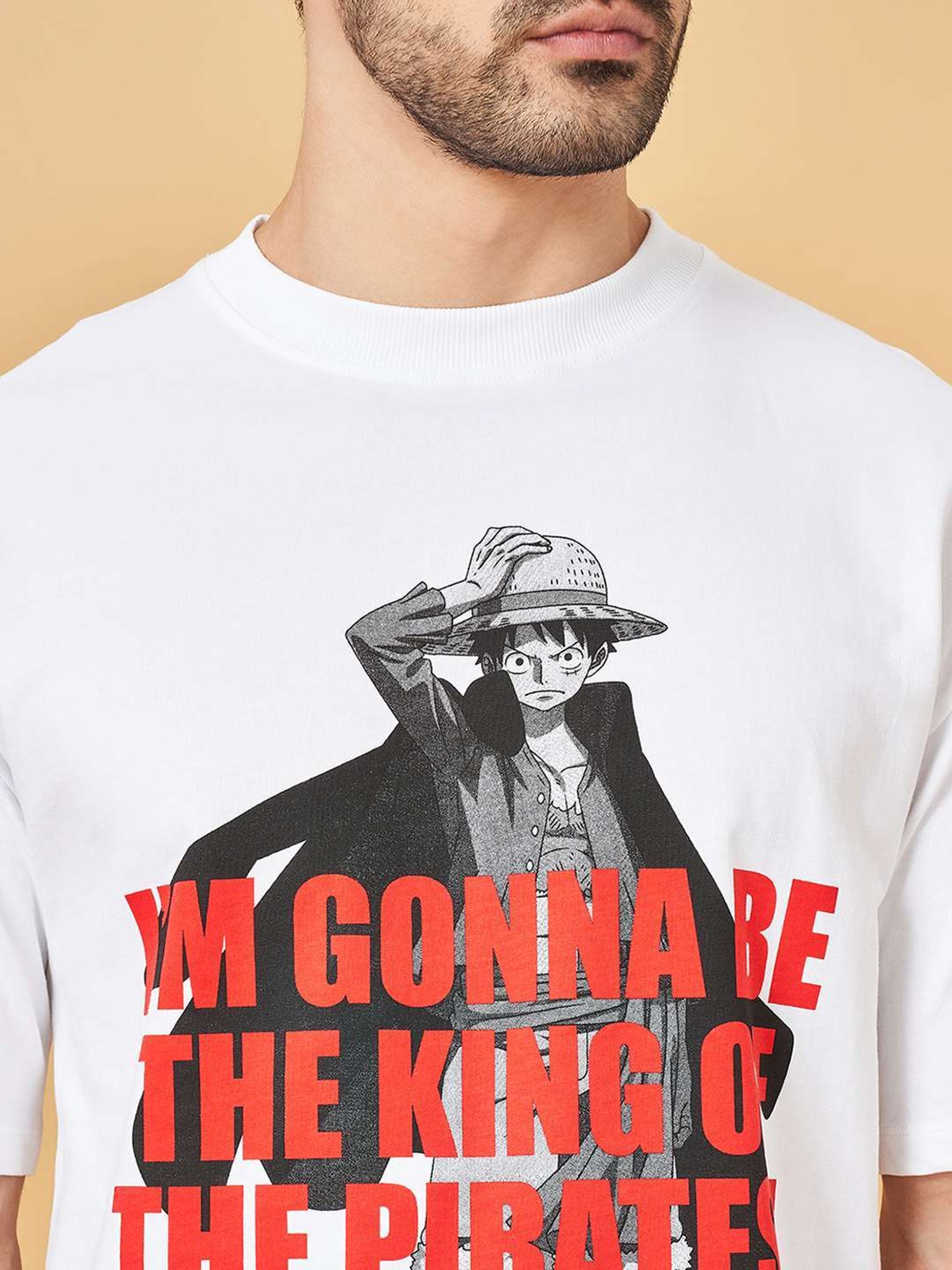 Sf Jeans By Pantaloons Bright White Cotton Regular Fit Printed T-Shirt