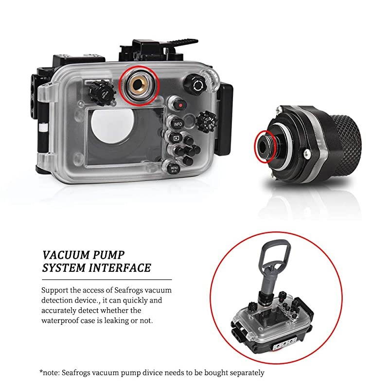 WPCTG6 Waterproof housing case Underwater Diving 195FT60M Works for Olympus TG6 Cameras Black