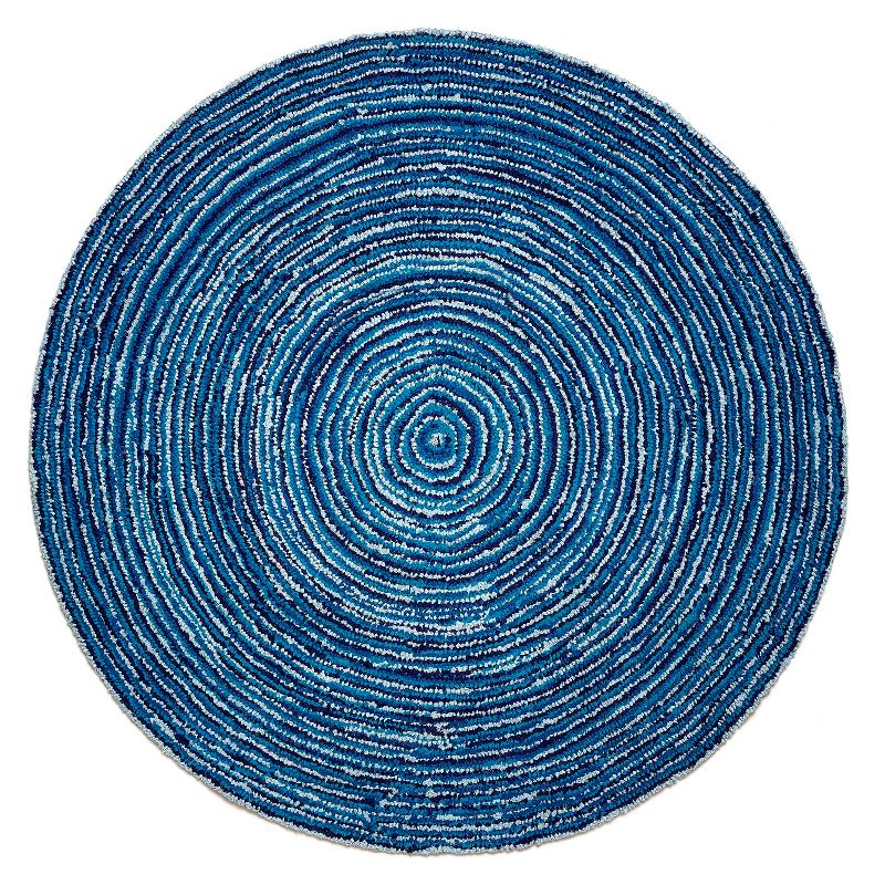 8' Round Anji Mountain Round Ripple Blue Skies Rug
