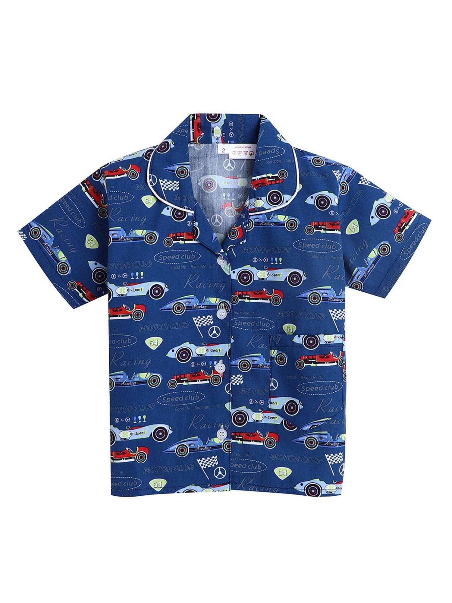 The Magic Wand Boys Blue Printed Shirt with Shorts