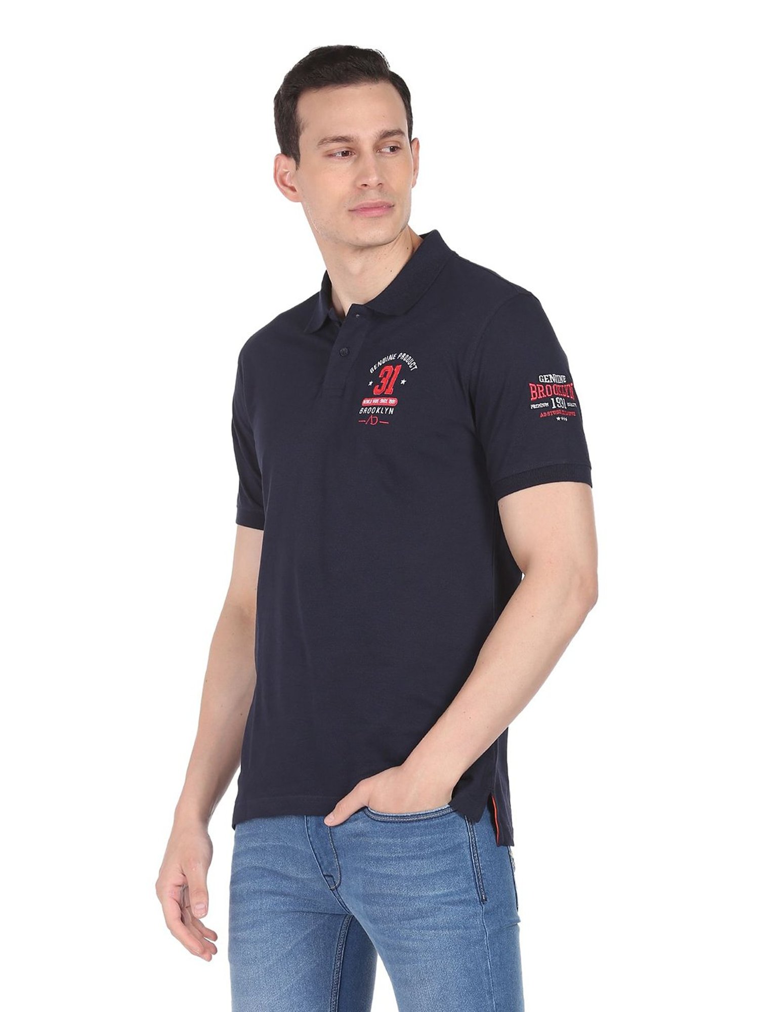 AD by Arvind Navy Polo T-Shirt