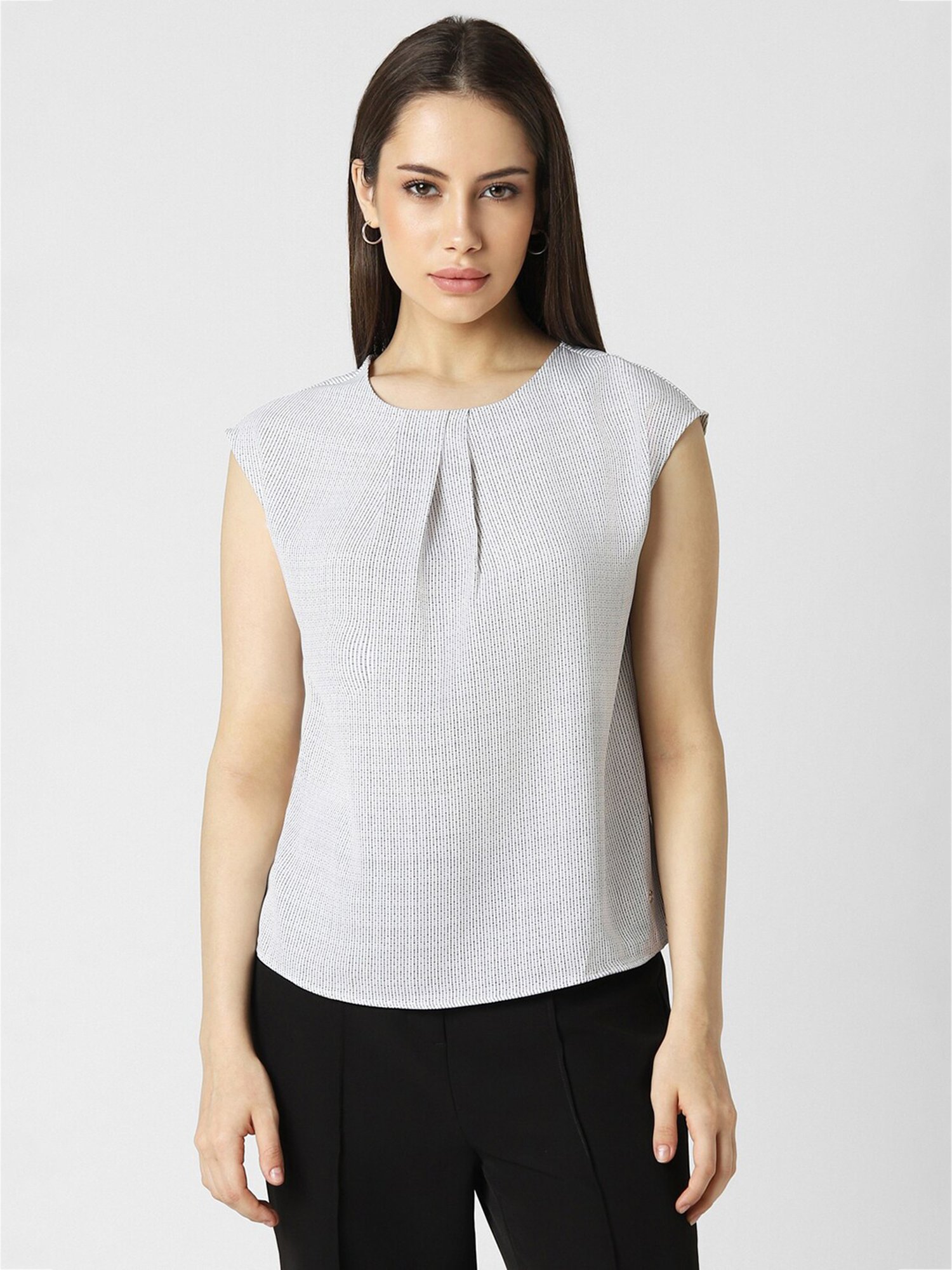 Van Heusen Grey Striped Top