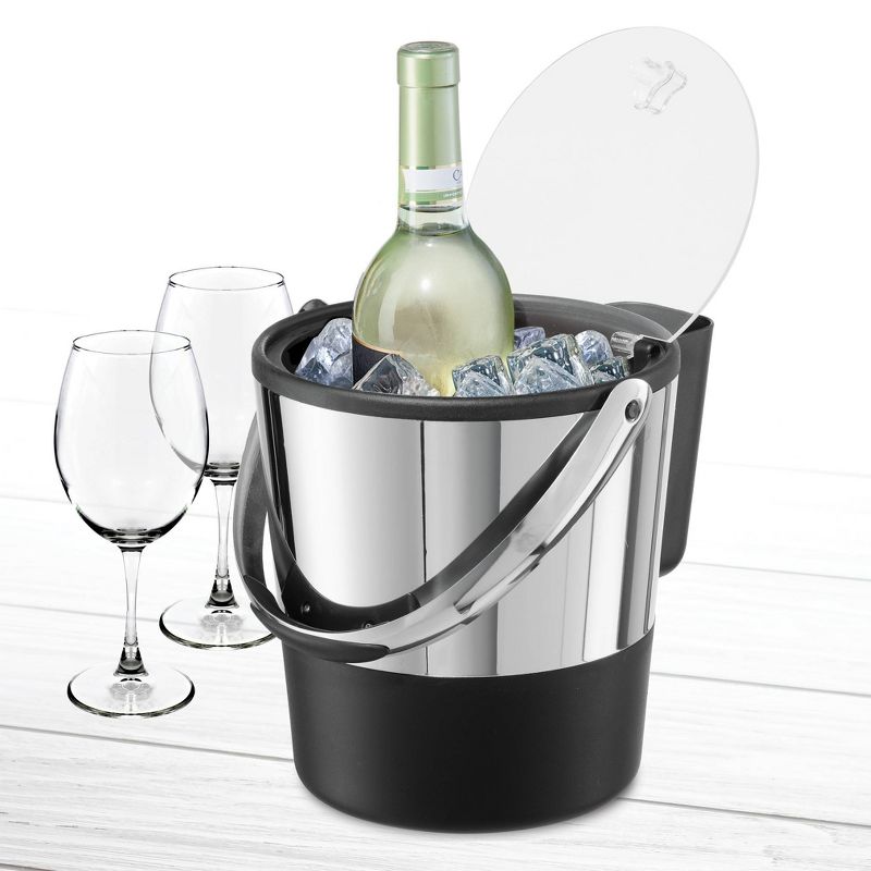 Oggi Stainless Steel Double Wall Ice Bucket and Scoop - 3.8 Liter