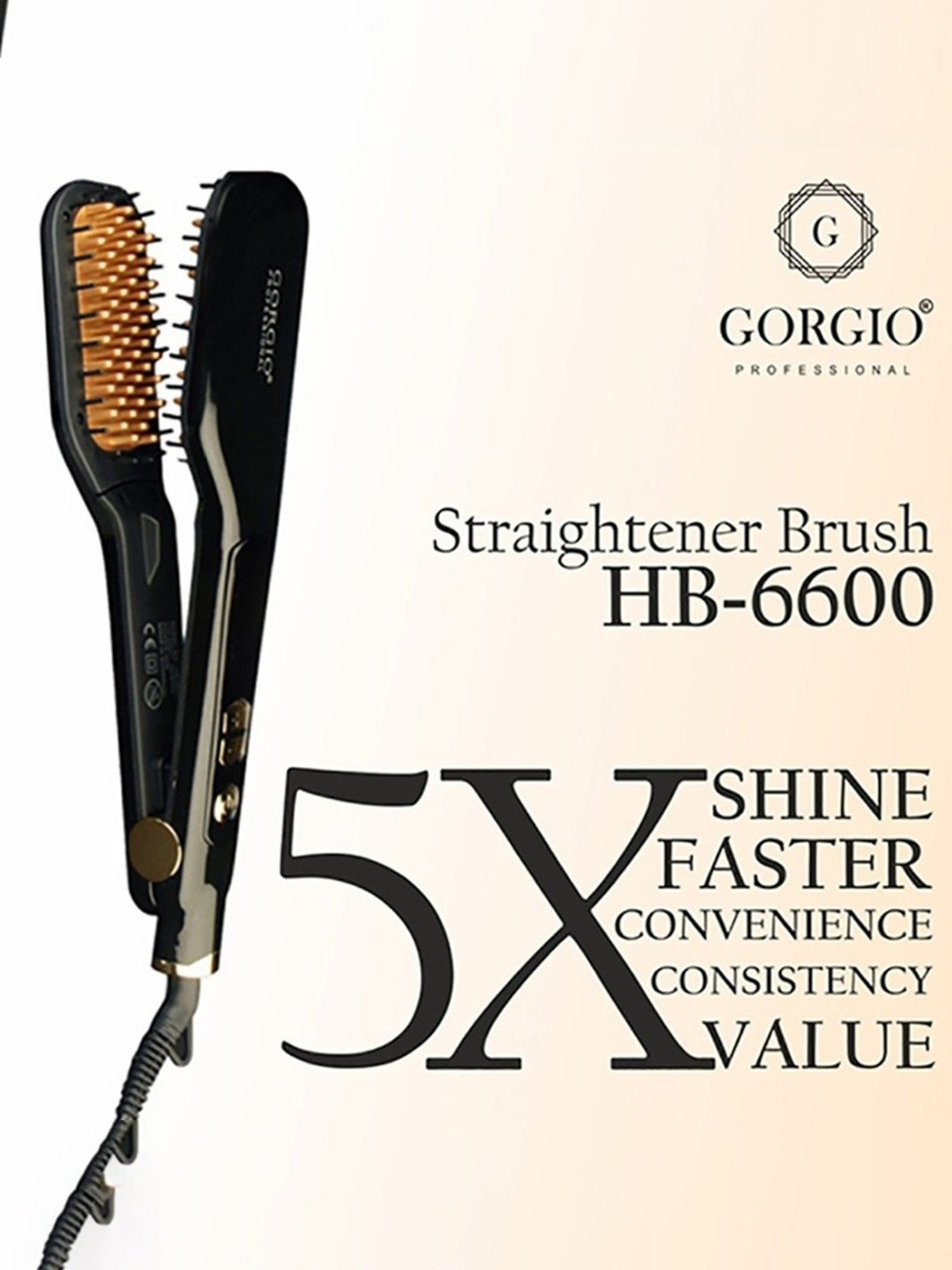 Gorgio Professional HS7800 Steam Hair Straightener (Black)