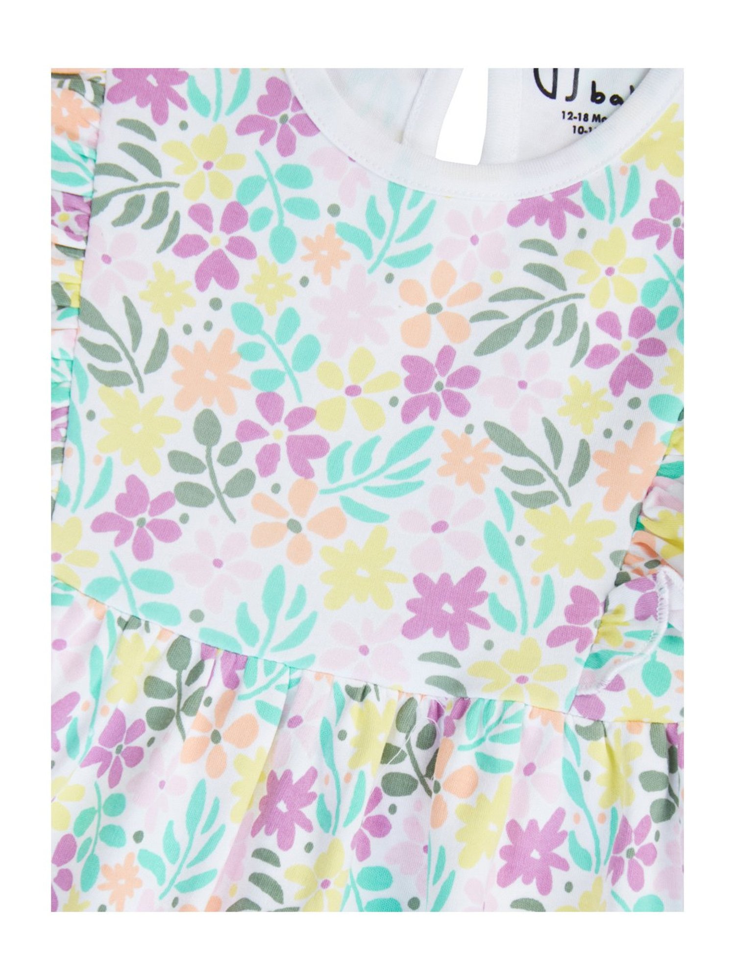 GJ baby  White Floral Print Dress with Bloomers