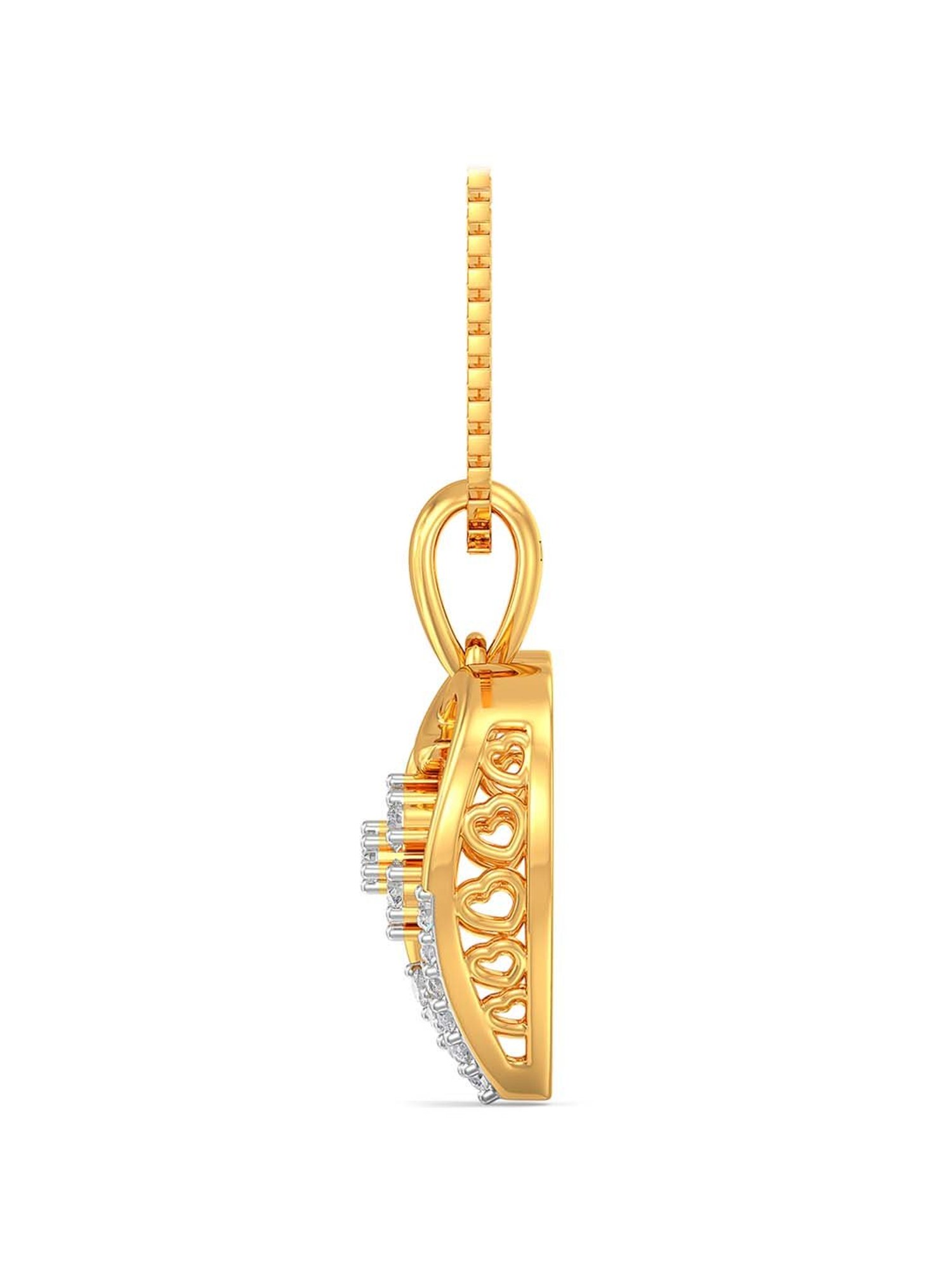 Mia by Tanishq Dual Radiance 18k Gold & Diamond Pendant with Chain