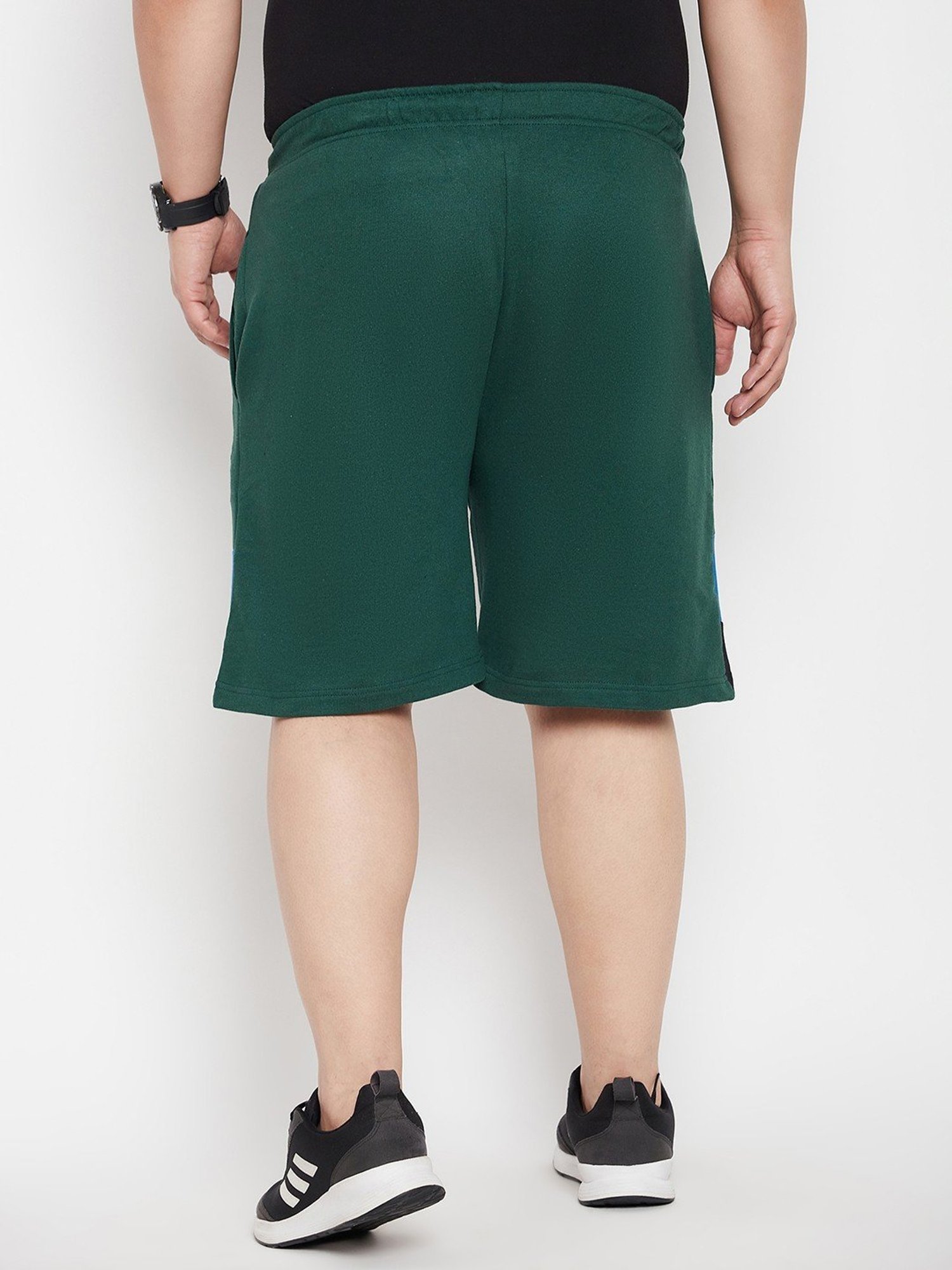 Bigbanana Mid Green Regular Fit Colour Block Shorts