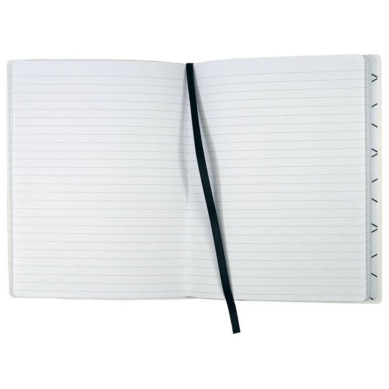 Lined Journal Leatherette Pattern Satin Ribbon Black Stack - Top Flight