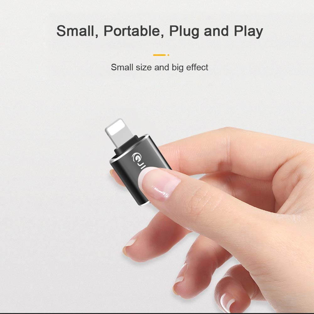 for iOS OTG USB Adapter, for iPhone/iPad Air Pro Mini Converter USB 3.0, fos iOS 13 and Lower, USB Female Interface Supports Connection to Card Reader, Keyboard, Mouse, MIDI Piano, USB Flash Drive