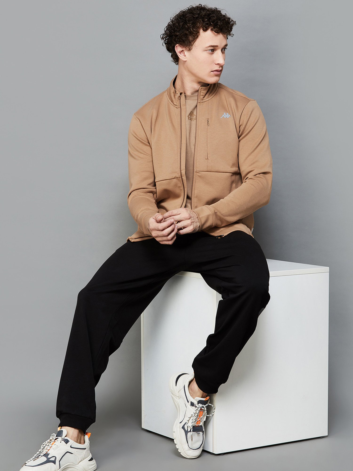 KAPPA Brown Regular Fit High Neck Sweatshirt