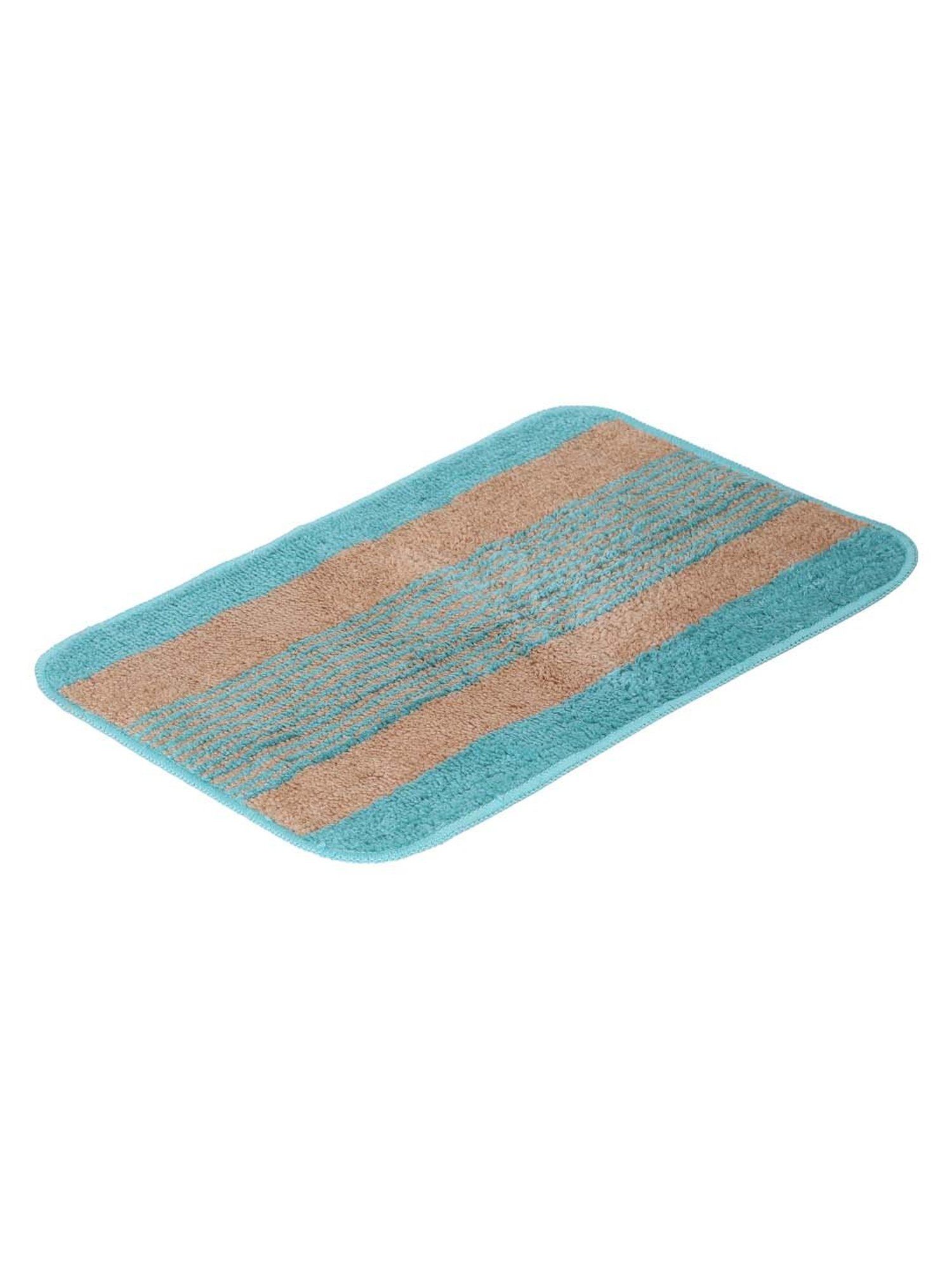 HOSTA HOMES Brown & Blue Cotton Anti-Skid Door Mats - Set of 2