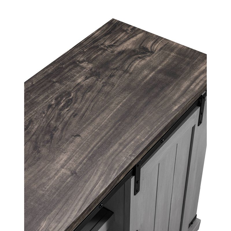 54" Sliding Doors TV Stand For TVs up to 60" Gray - Home Essentials