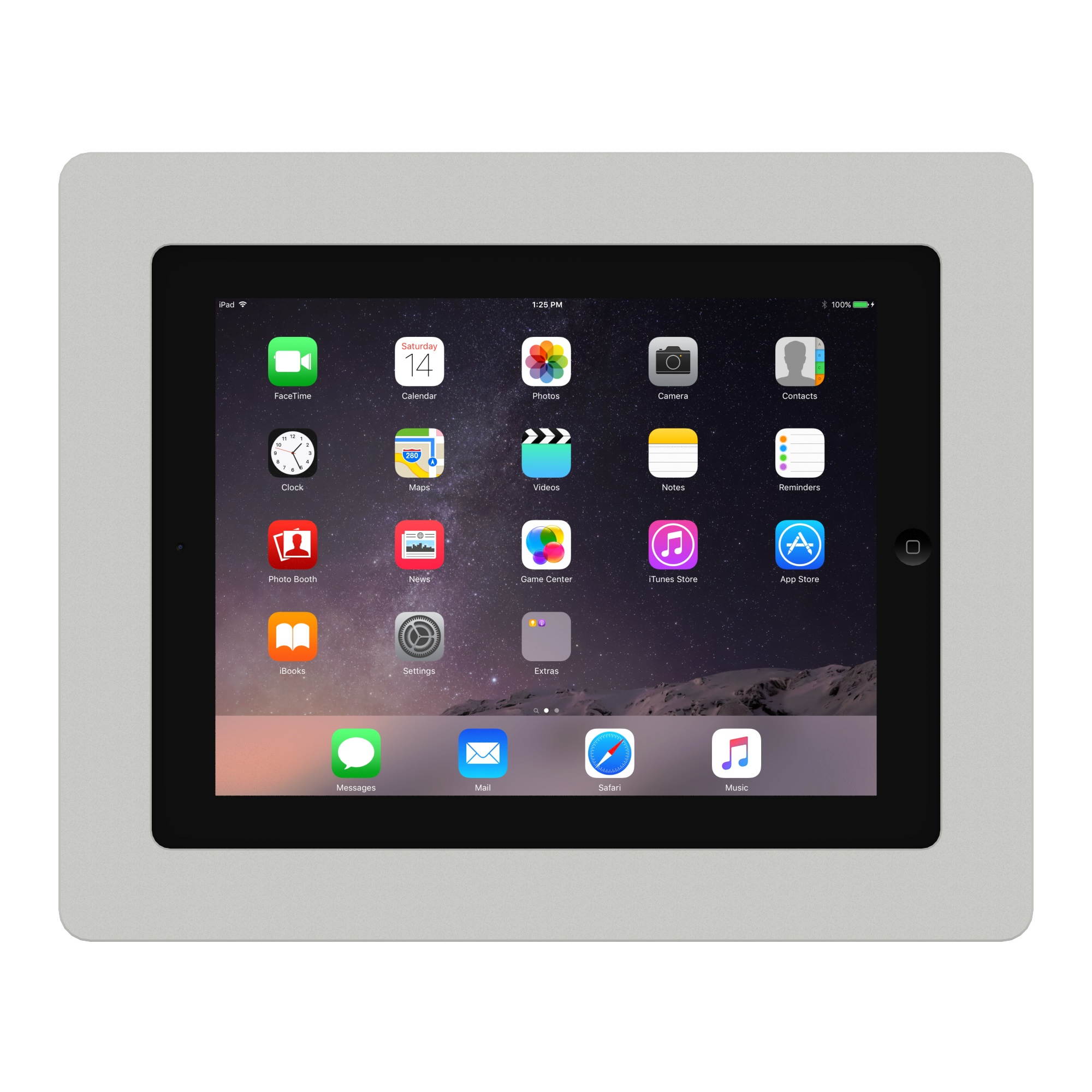VidaMount Light Grey Enclosure and Fixed Permanent Glass Mount [Bundle] compatible with iPad 2/3/4
