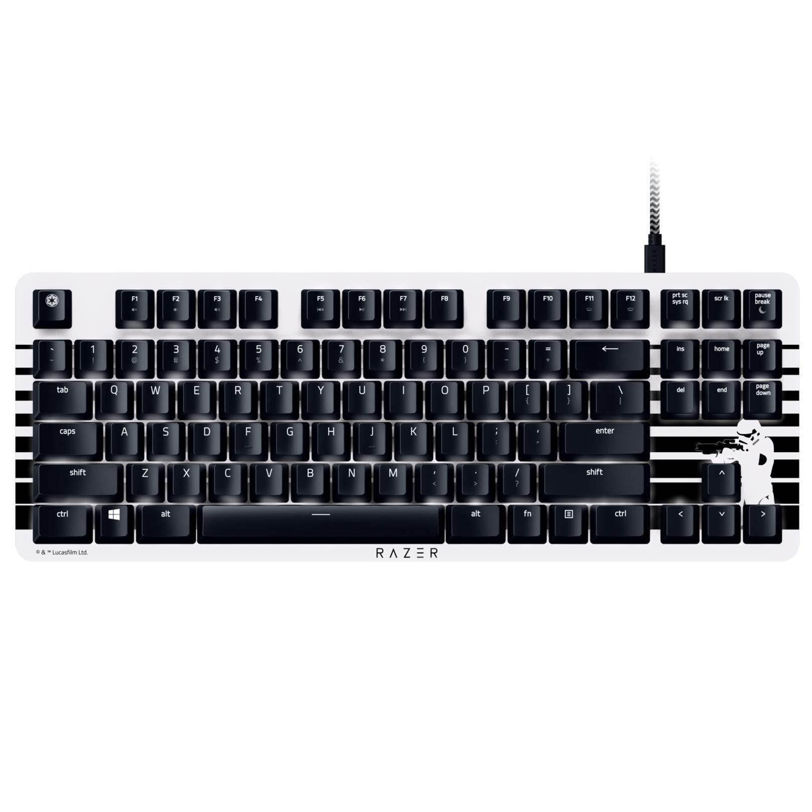 BlackWidow Lite Mechanical Tenkeyless Keyboard: Orange Key Switches - Tactile & Silent - White Individual Key Lighting - Compact Design - Detachable Cable - Stormtrooper Limited Edition
