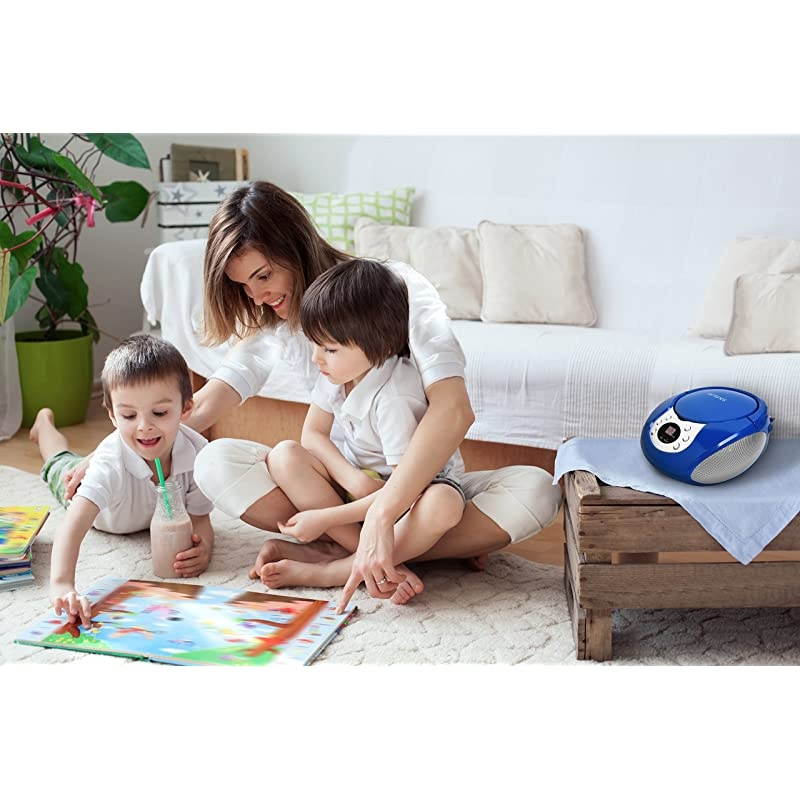 Portable CD Player with AM FM Radio Potable radios Boom Box with Aux Linein Black