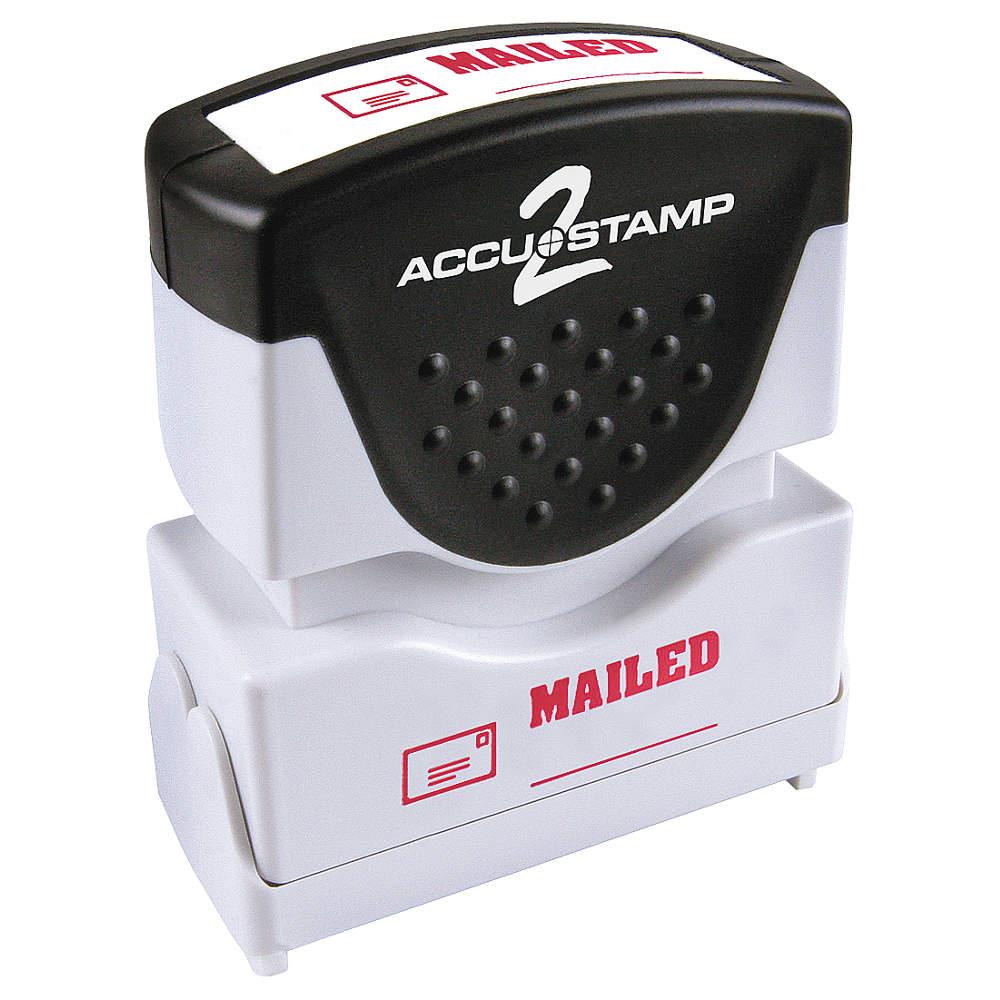 ACCUSTAMP 2 038851 Microban Message Stamp, Mailed, 13/64"