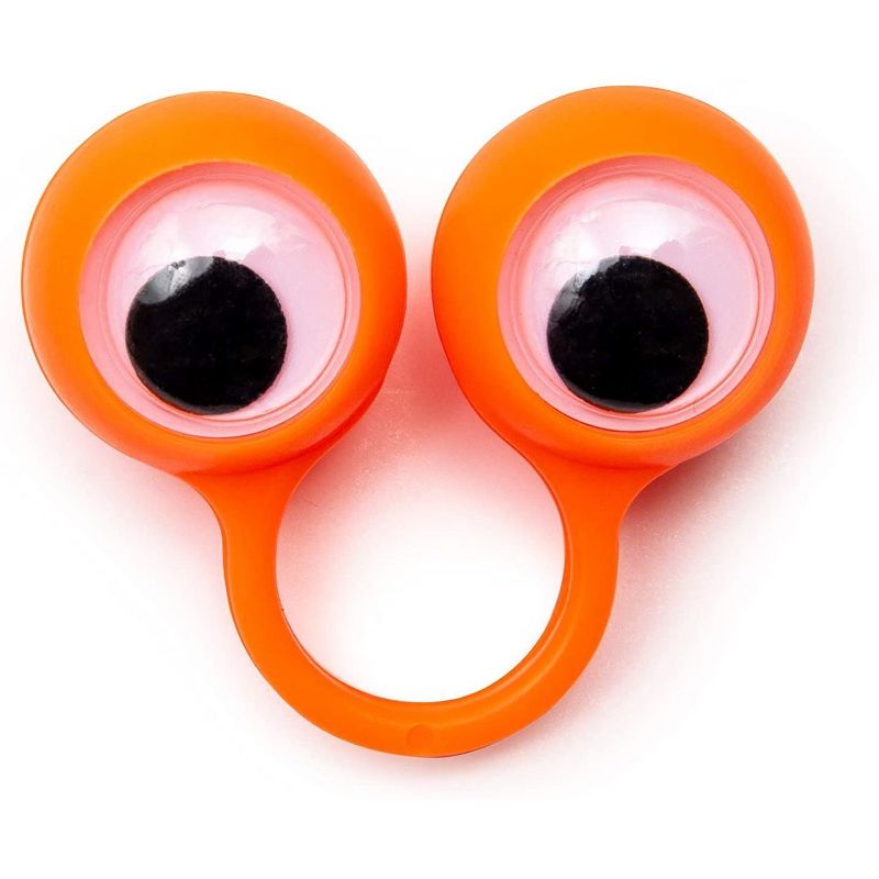 Spooky Central 60 Pack Eyeball Finger Puppets for Halloween Party Favors, 4 Colors