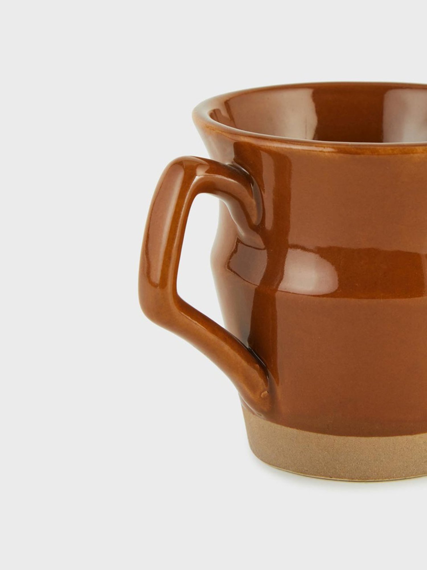 Fabindia Home Adhrit Solid Brown & Beige Ceramic Mug (180 ml)