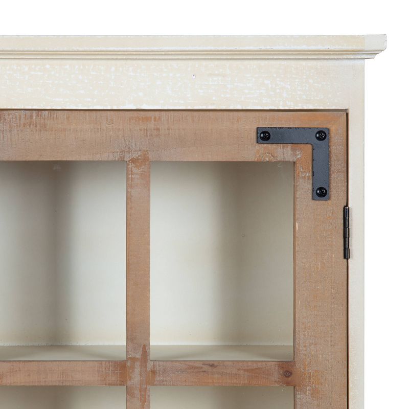 30" x 6.5" x 28" Hutchins Decorative Farmhouse Wood Wall Cabinet White/Brown - Kate & Laurel All Things Decor