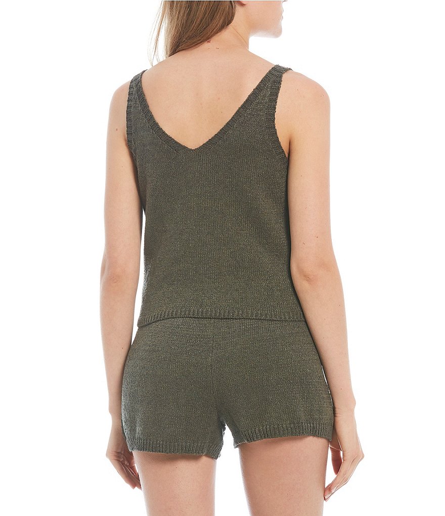 GB Coordinating Double V Sweater Knit Tank Top