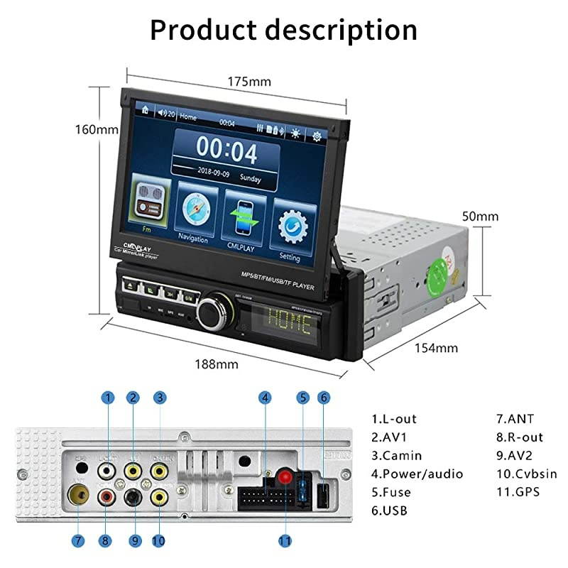 BEARCAT 880 CB Radio with 40 Channels and Large EasytoRead 7Color LCD Display with Backlighting Backlit Control KnobsButtons NOAA Weather Alert PACB Switch and Wireless Mic Compatible