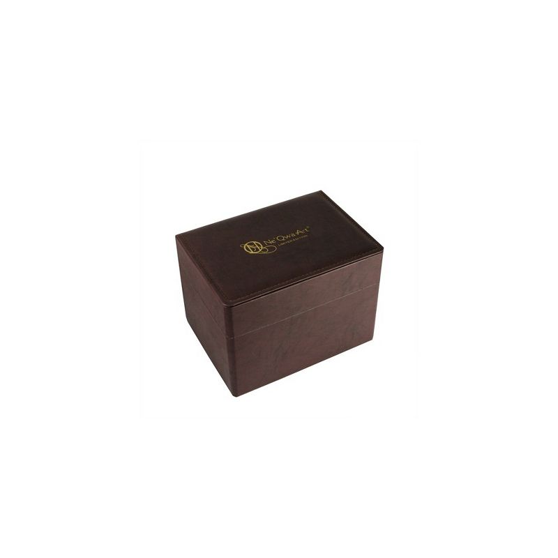 NeQwa 7" "Merry Christmas 2014" Hand-Painted Glass Christmas Ornament - Brown/Red