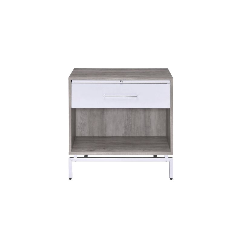 Cistus Accent Table Gray Oak/White - Acme Furniture