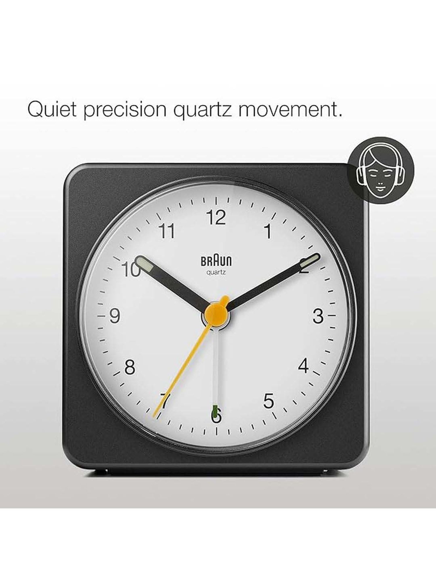 Braun Black Classic Analog Alarm Clock