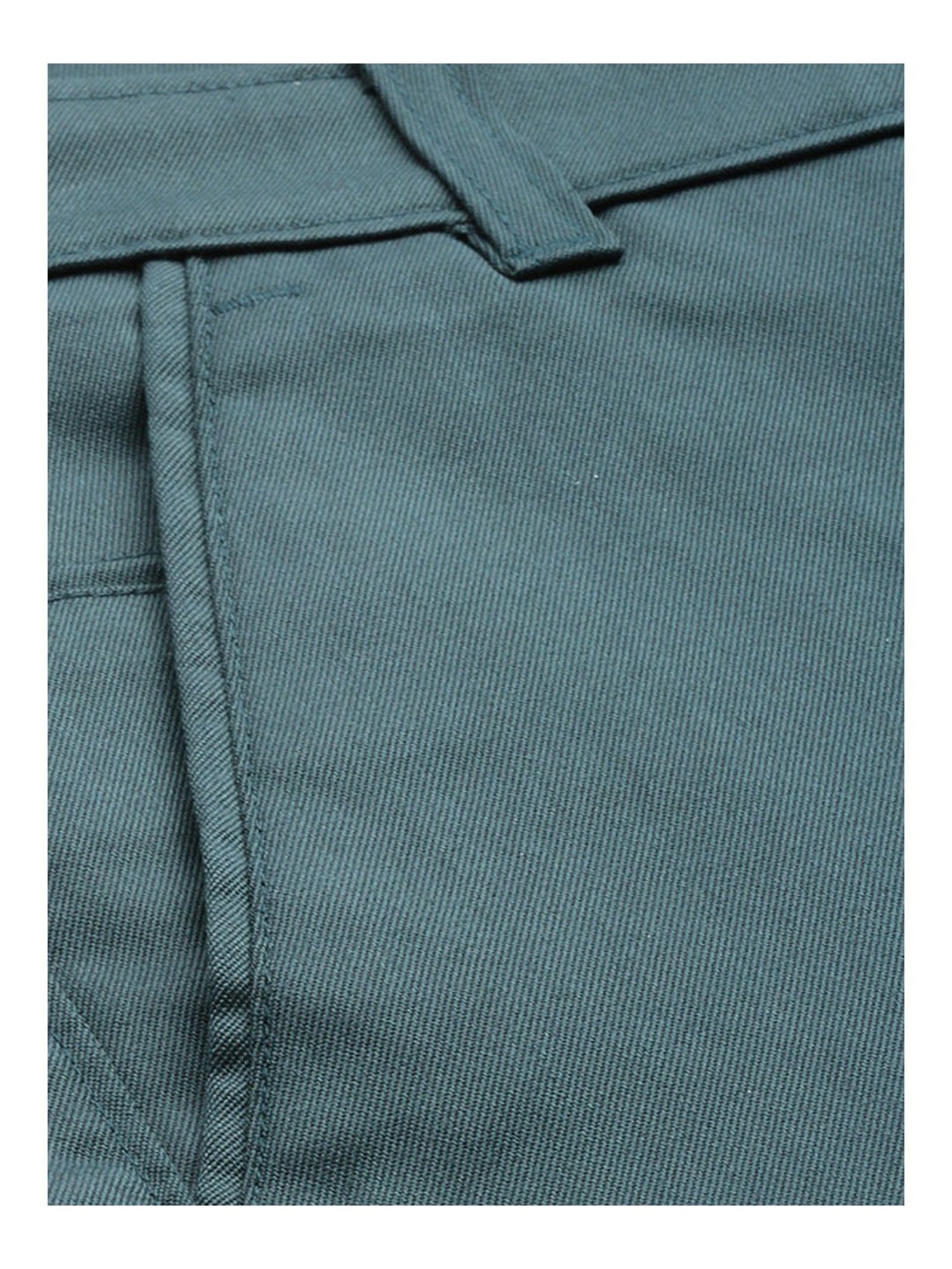 Sojanya Bottle Green Regular Slim Fit Trousers