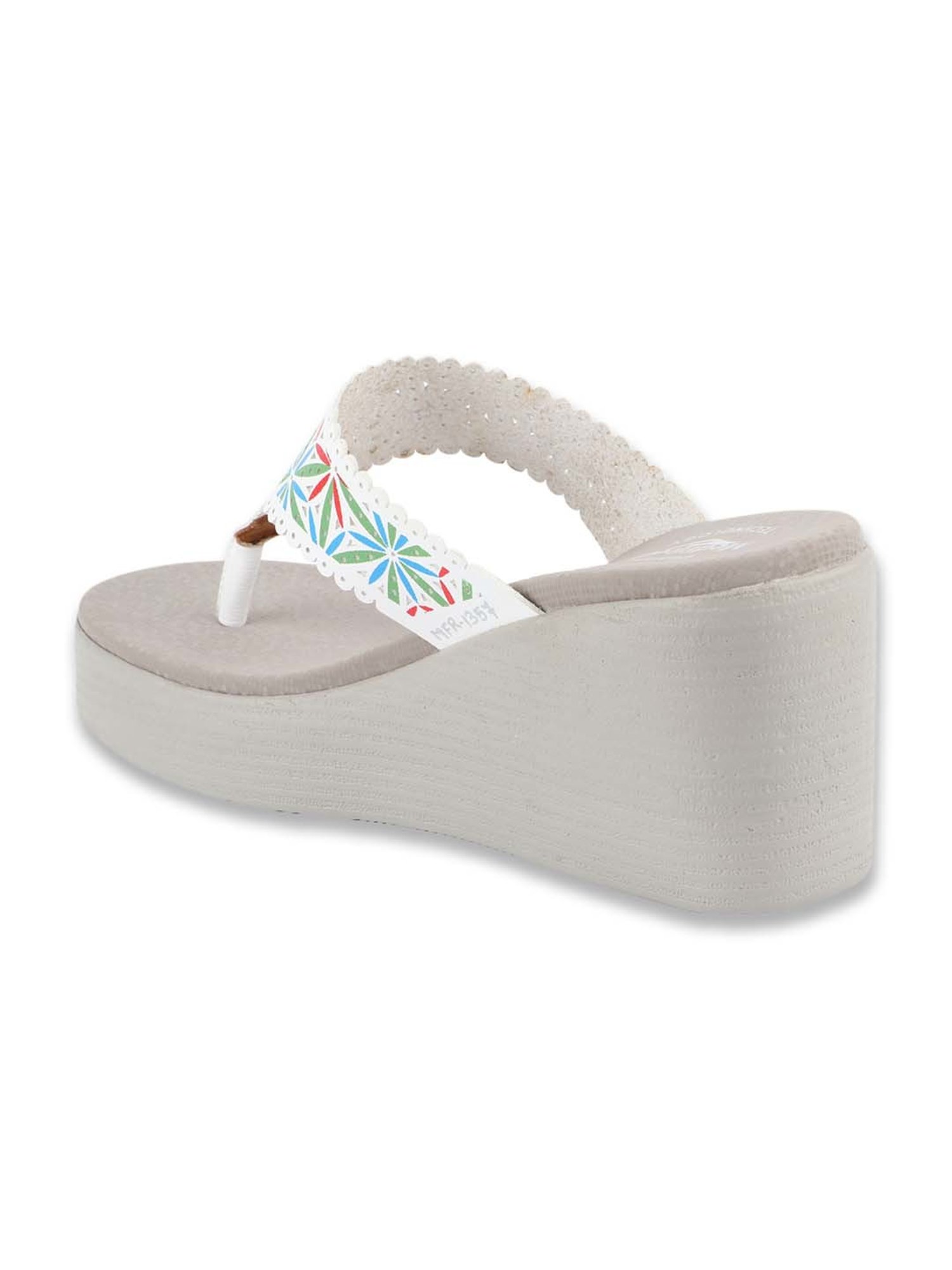MediFeet Women's White Thong Wedges