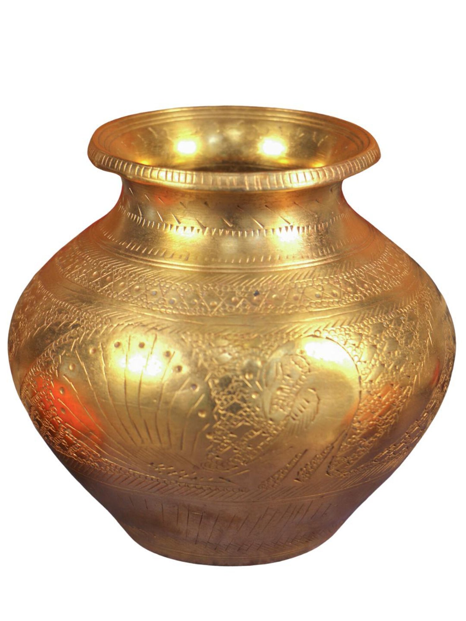 Ambi Intricately Hand Carved Brass Vintage Temple Lota - 300 Ml
