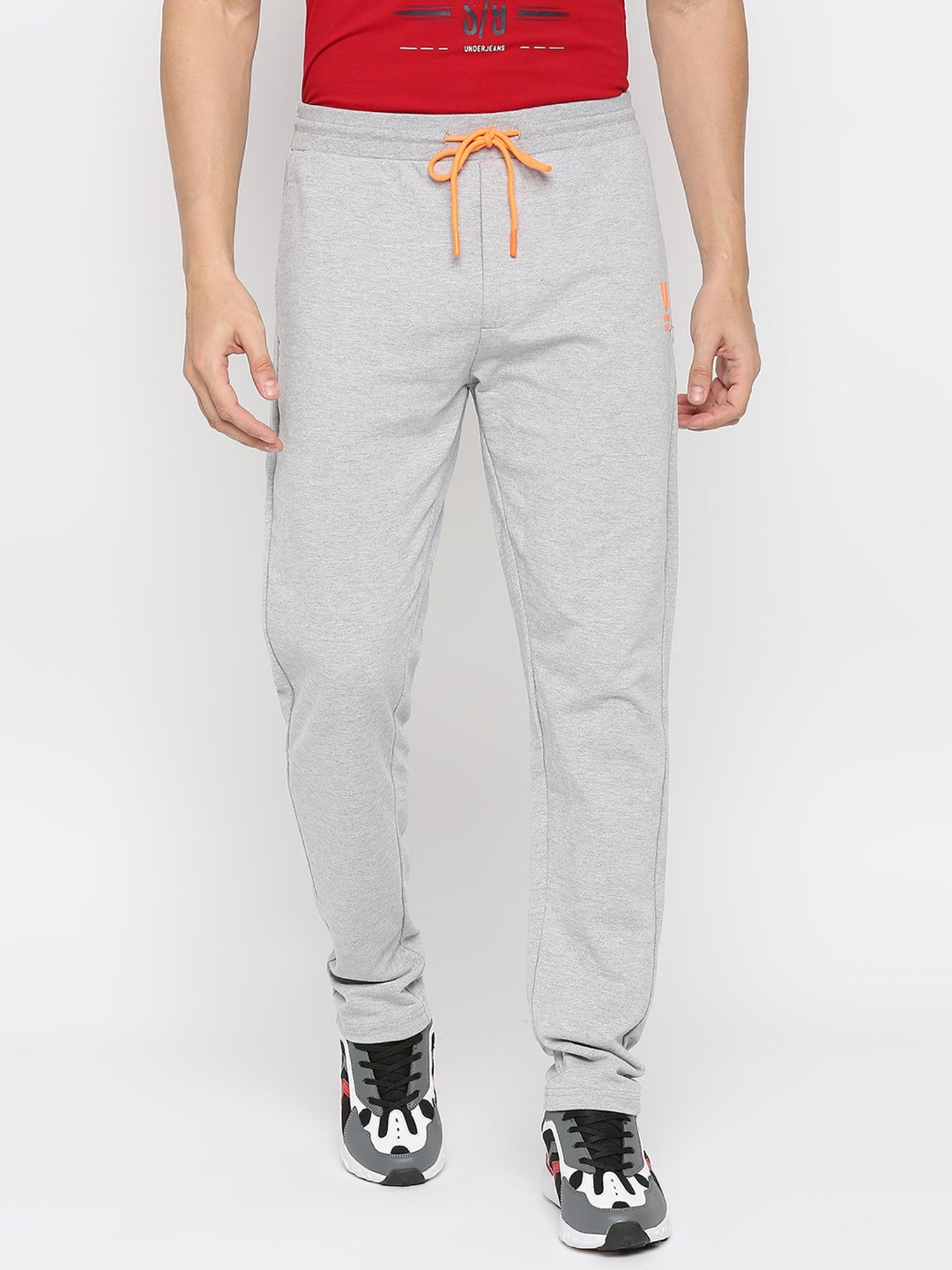 UnderJeans by Spykar Grey Regular Fit Trackpants