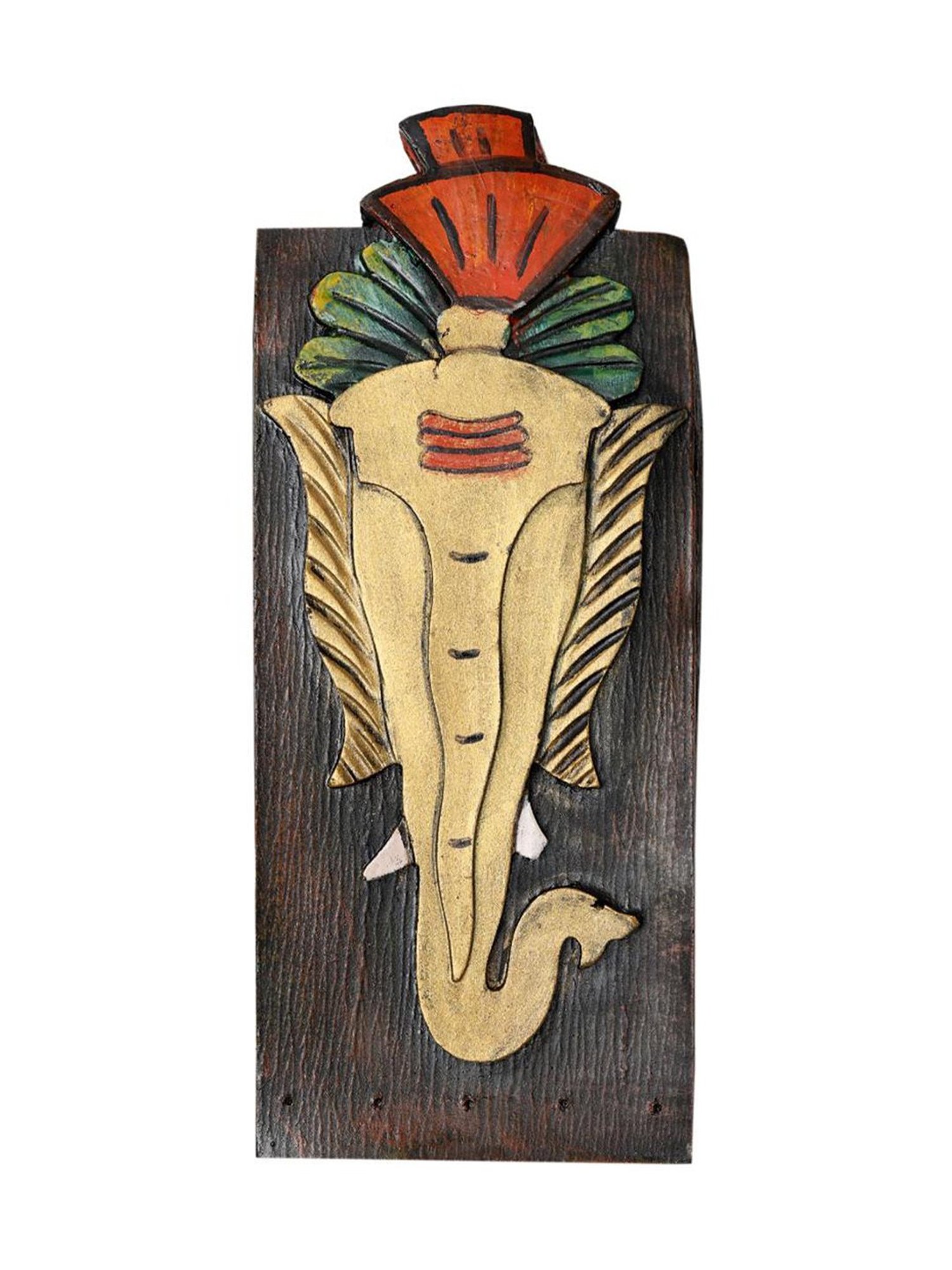 Unravel India Meditating Tusker Ganesha Multicolor Wooden procession Frame