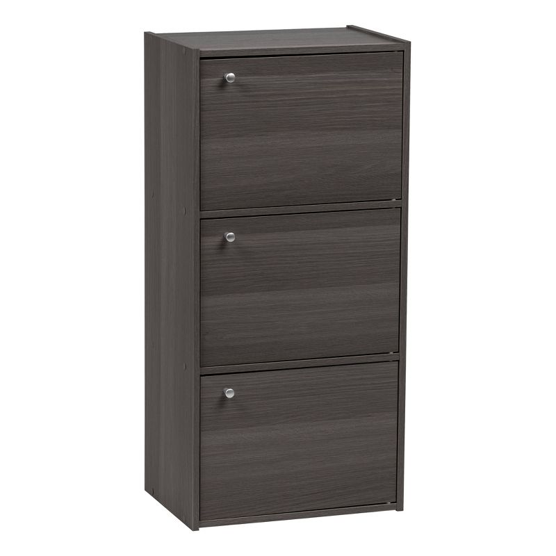 IRIS 3 Door Wood Storage Shelf Gray