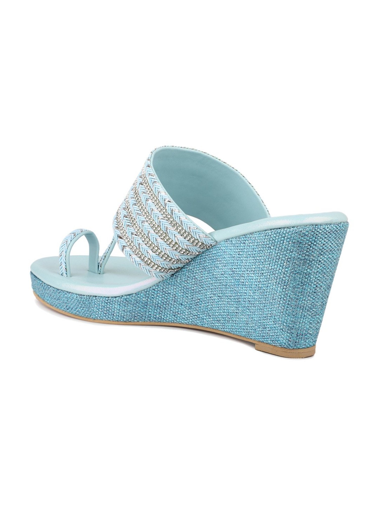 Inc.5 Women's Light Blue Toe Ring Wedges