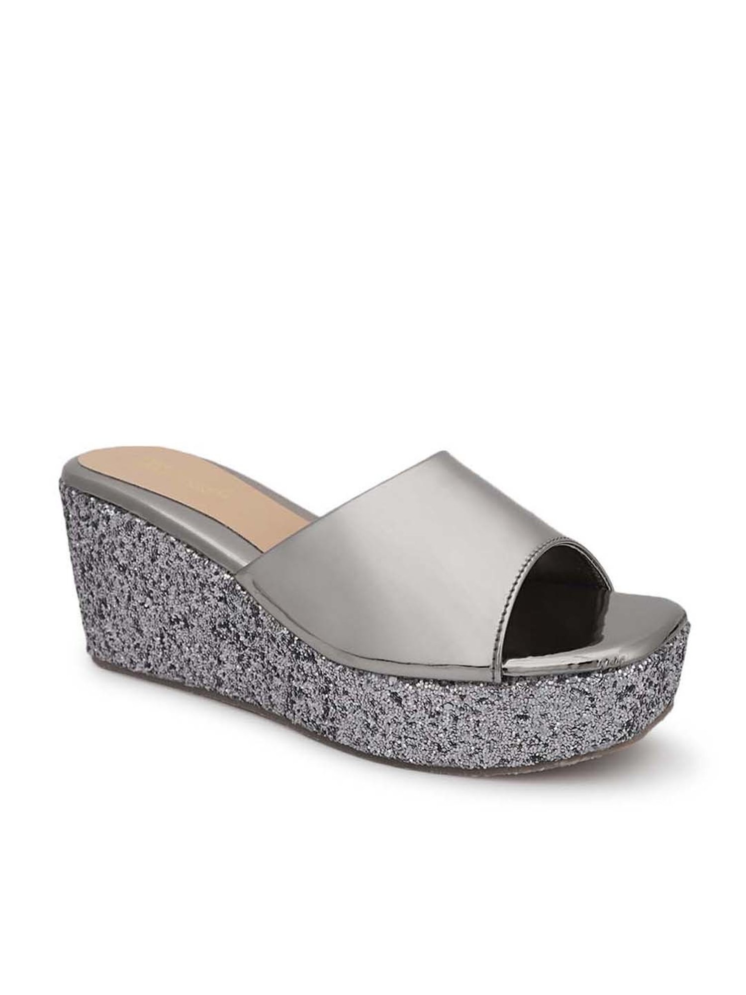 Truffle Collection Women's Pewter Casual Wedges