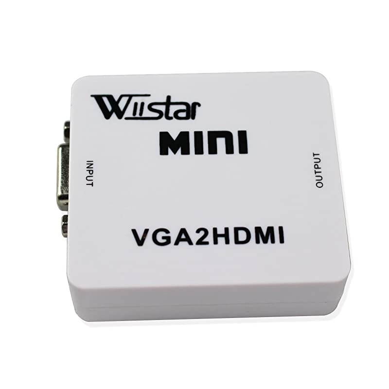VGA to HDMI Converter 35 Audio Video Adapter Full HD 1080P VGA2HDMI for PC Laptop Dispaly Projector White